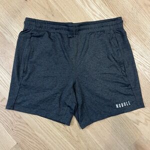 NOBULL Shorts Men's L Gray 7" Inseam Performance Stretch Training Drawstring